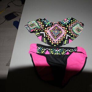 Multi Color 2 Pcs Justice Bikini9 Swimsuit Size 16 NWOT